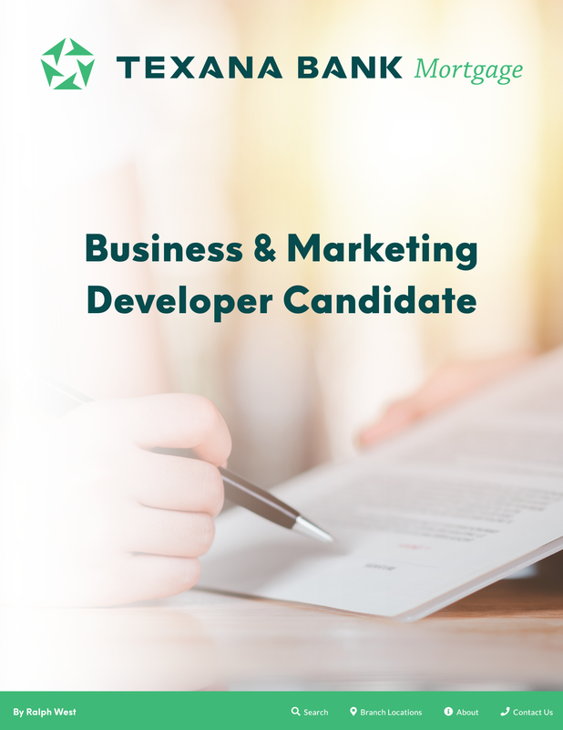 Texana Bank Development Plan cover